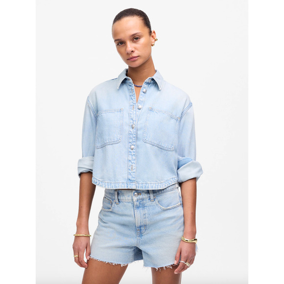 Madewell Pants - Madewell The Perfect Vintage Jean Short Foster Wash Blue Comfort Stretch 25 NWT